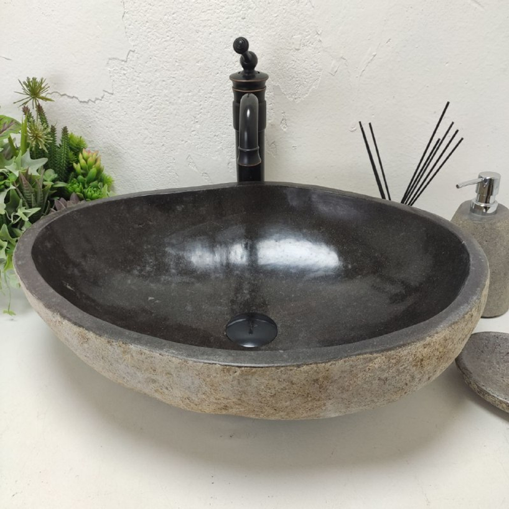 Раковина из речного камня RS-62007 (55*42*16)