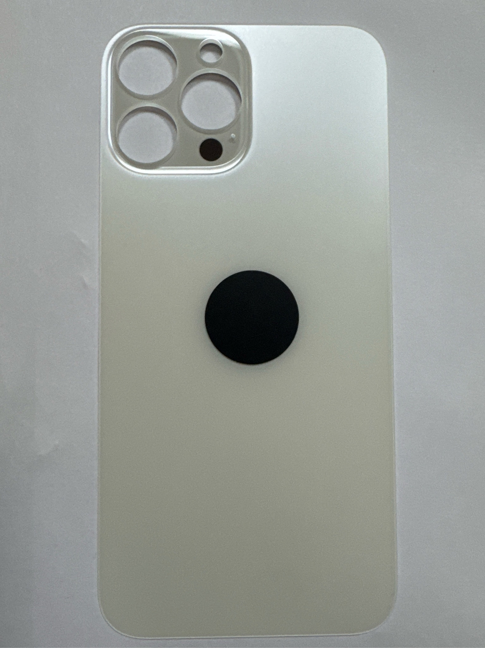 Задняя крышка для iPhone 13 Pro Max (A2645) Белый (стекло, монолит, широкий вырез под камеру, логотип) - Премиум