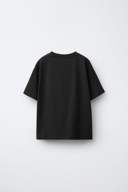 ZARA ФУТБОЛКА С НАДПИСЬЮ, ТЕМНЫЙ АНТРАЦИТ
