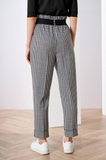 3809 Брюки женские (черно-белая клетка)