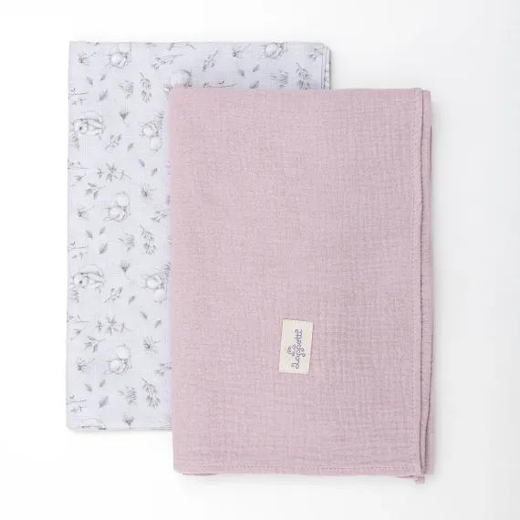 Набор муслиновых пеленок Lollycottons Кролик Лаппин, Розовый