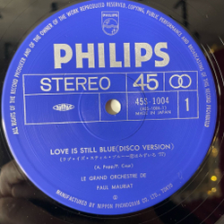 Винтажная виниловая пластинка LP Поль Мориа Le Grand Orchestre De Paul Mauriat Love Is Still Blue / Penelope (Japan 1976) (No Obi) 45 RPM Maxi-Single