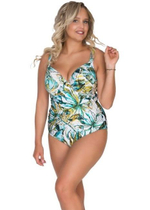 Слитный купальник с эффектным тропическим узором (Размер: 80G) (Цвет: разноцветный)