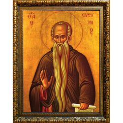 Евфимий Великий преподобный иеромонах. Икона на холсте.