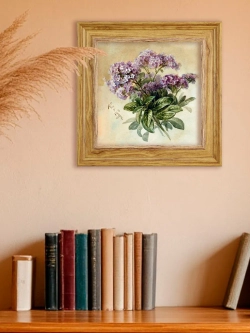 Картина настенная интерьерная в раме "под дерево" 26*26 см