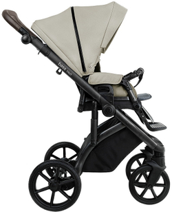 Детская коляска Roan Bass Next 2.0 3 в 1 с автокреслом Tutis Elo Lux EduSky Black BSN/45/2 Marzipan/Black/руч.Cappuccino(2 места)