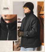 Легкая осенне-зимняя модная брендовая теплая куртка с воротником шалька и отстёгивающимся трикотажным воротником