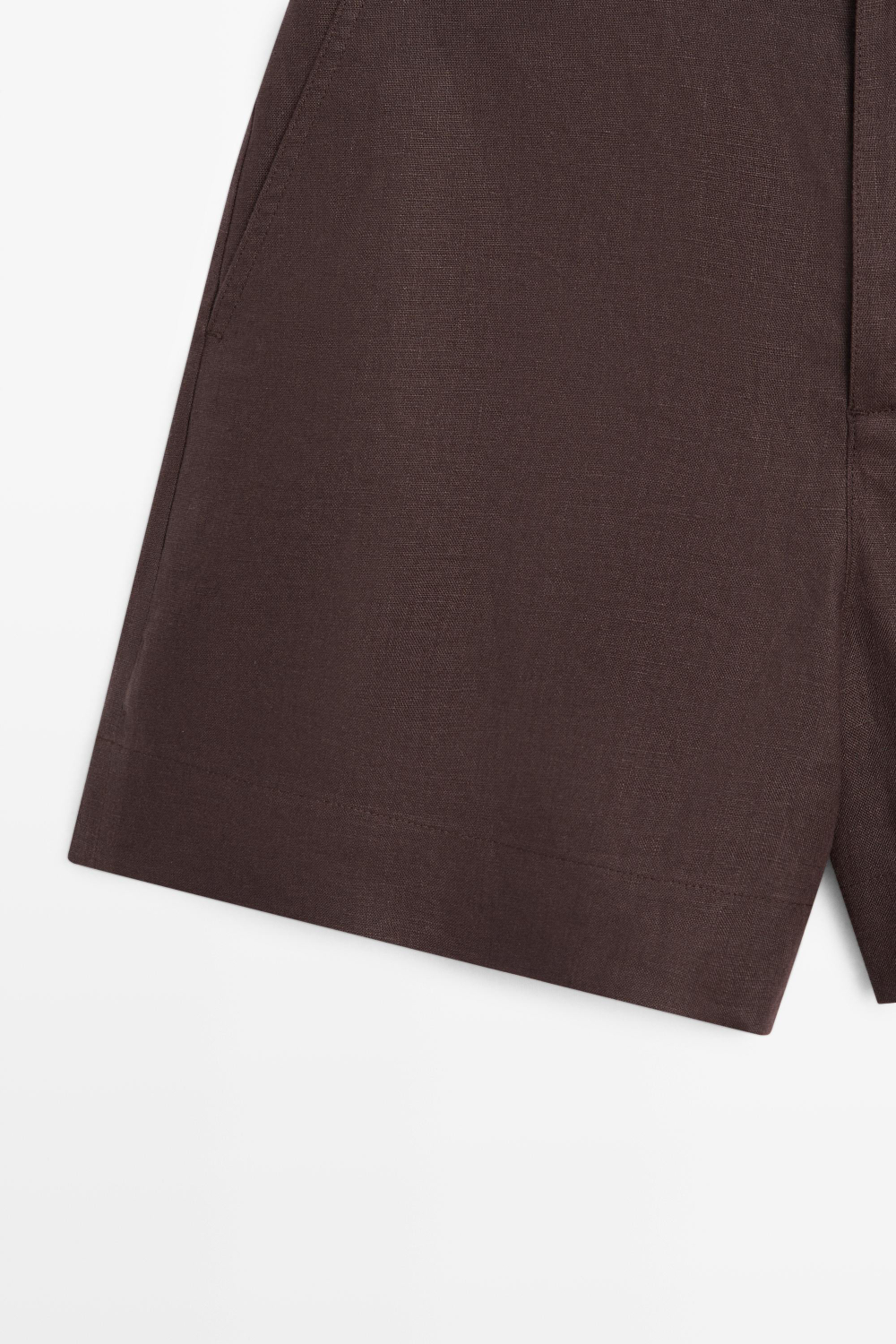 Massimo Dutti Короткие шорты из 100% льна, коричневый