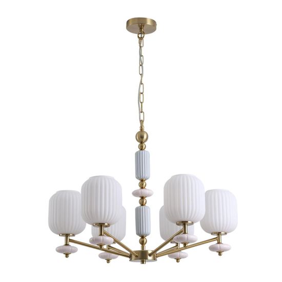 8334/6 MODERNI бронза/белый, металл/керамика/стекло Люстра E27 6*40W 220V ALEGRA