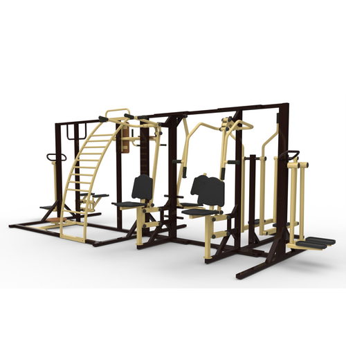 Уличный тренажер №8, комплекс с тренажерами 5600*2350*2000 мм.