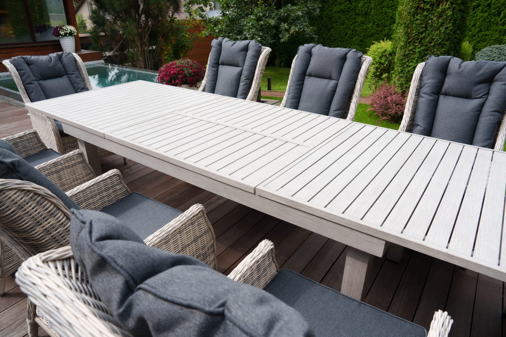 Стол обеденный раскладной "ГАРДА" из алюминия 2-3м (цвет серый)