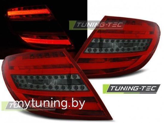 Задние фонари Mercedes C W204 red smoke led bar