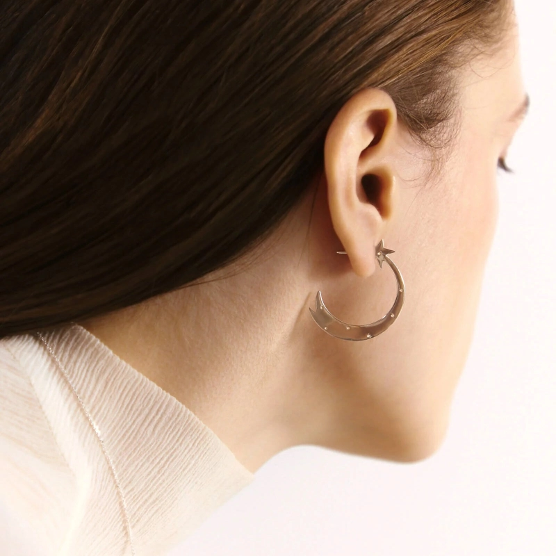 Моносерьга Серебряная Комета