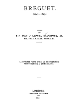 Breguet (1747-1823) | David Salomons