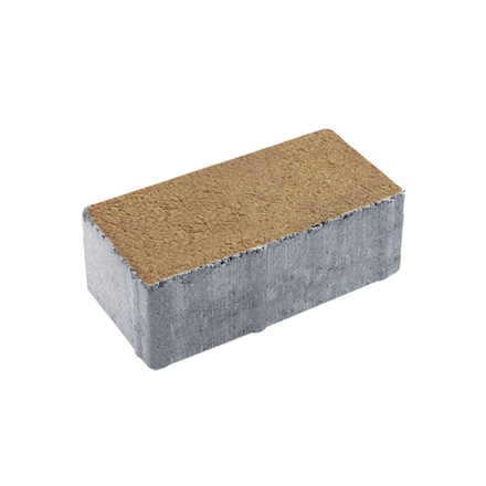 Тротуарная плитка ПРЯМОУГОЛЬНИК 200x100 мм - Листопад гладкий Сахара