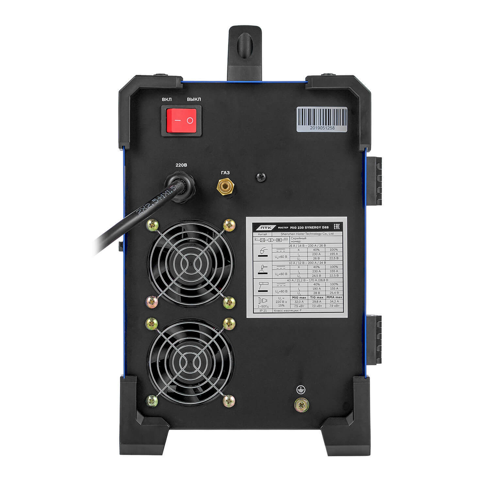 Аппарат полуавтоматической сварки ПТК МАСТЕР MIG 230 SYNERGY D88