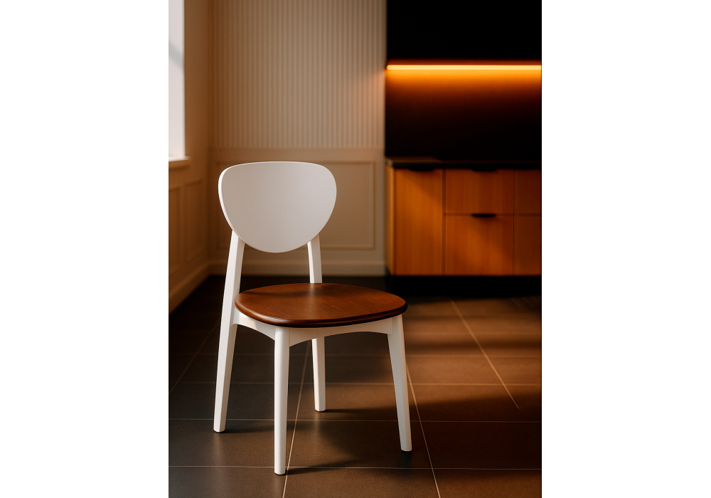 Стул деревянный Woodville Окава белый, миланский орех