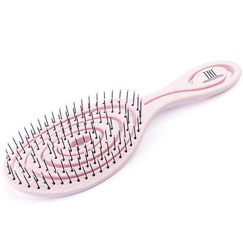 TNL Щетка массажная BIO овальная розовая, 225х70 мм