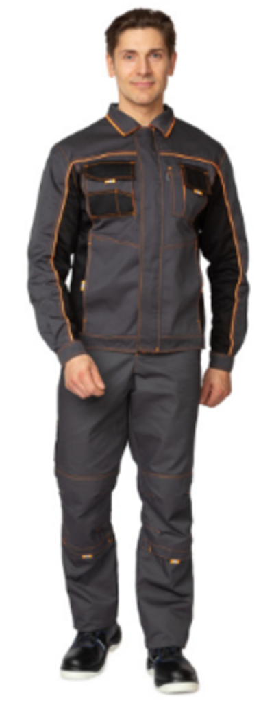 Костюм мужской "Бренд " тёмно-серый/тёмно-серый/чёрный (куртка и брюки)