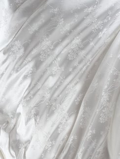 Ткань шелк Армани Жаккард, арт. 1870/2, дизайн "цветы на ветке", белый