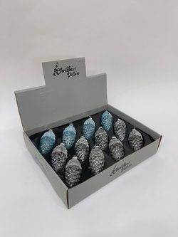 Набор шишек 10x4.5x4.5см 12шт ChristmasDeLuxe с заснеженным верхом