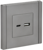 FORTE&PIANO Розетка USB A+C 3,1А FP550 сталь IEK