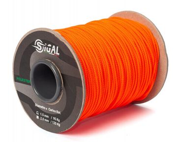 Линь Sigalsub Orange Fluo Polyester 120 кг ø2 мм 1 метр (в катушке 100 м)