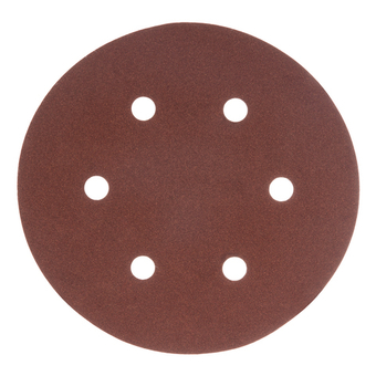Круг абразивный на ворсовой подложке под "липучку", перфорированный, P 180, 150 мм, 5 шт Matrix