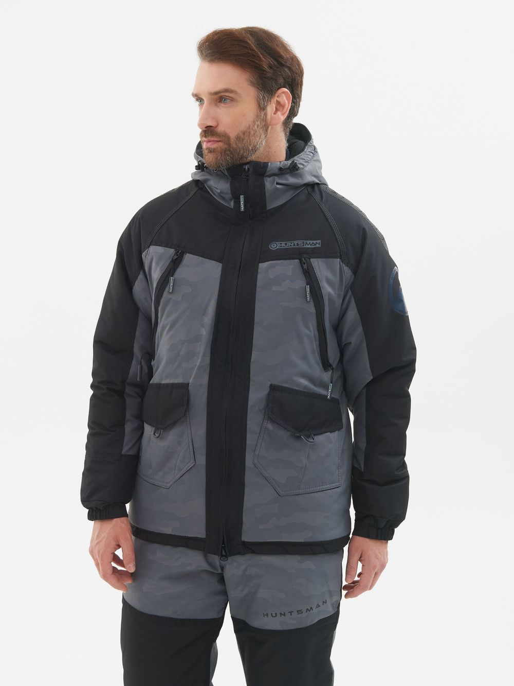 Костюм зимний Горка-Люкс ткань Breathable Camo цвет Серый