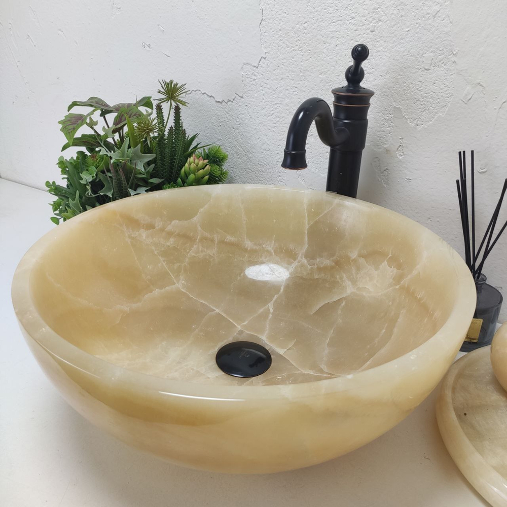 Раковина из оникса Bowl Yellow TinLip BO-61113 45*45*17