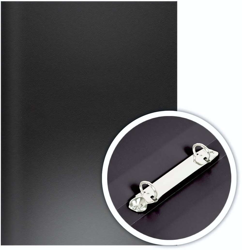 Папка 2кольца 16 мм Эконом черная (DOLCE COSTO)