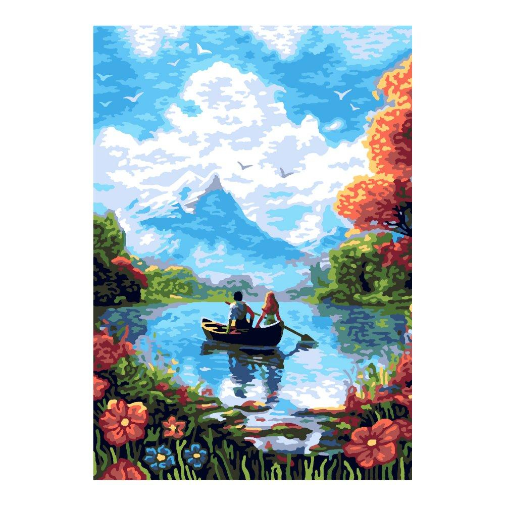 Картина по номерам 20*28,5см "Озеро в горах" (Lori)