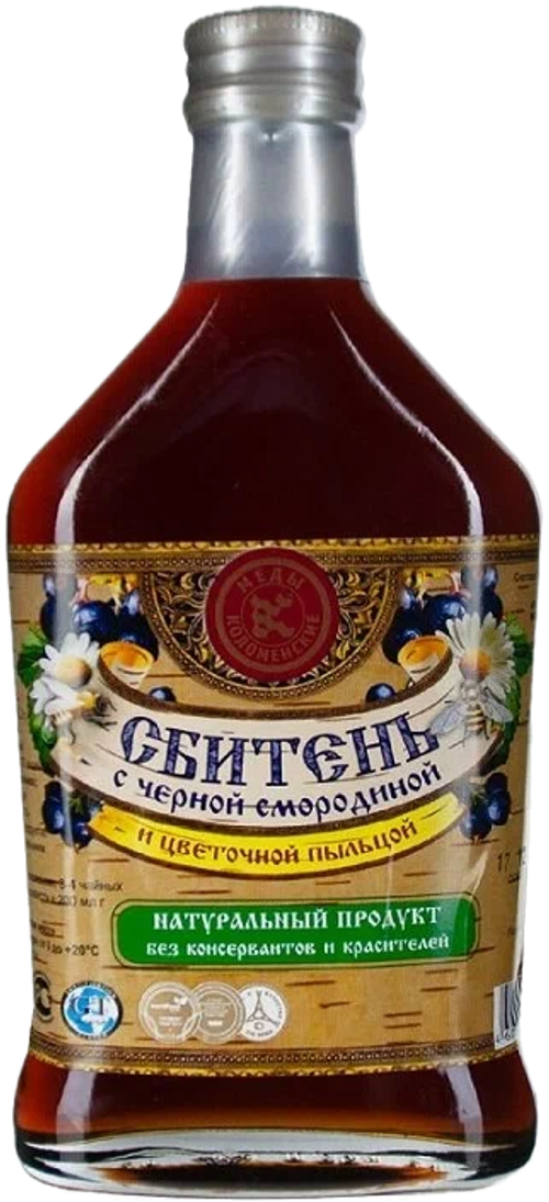 СБИТЕНЬ С ЧЁРНОЙ СМОРОДИНОЙ И ЦВЕТОЧНОЙ ПЫЛЬЦОЙ, 250 мл.