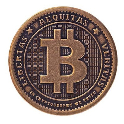 Кошельковый талисман Монетка Биткойн 3 см