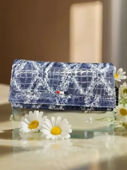 Компактный облегченный кошелек натуральная кожа синий