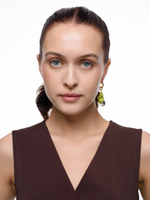 Моносерьга "Nevalyashka" green Gold