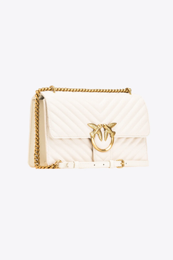 CLASSIC LOVE BAG ONE CHEVRON - white/antique gold