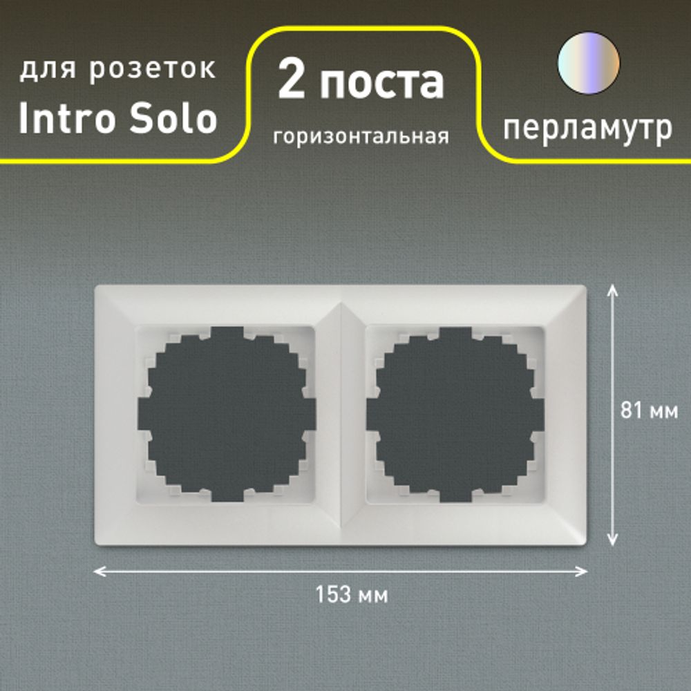 Рамка для розеток и выключателей Intro Solo 4-502-06 на 2 поста, СУ, перламутр