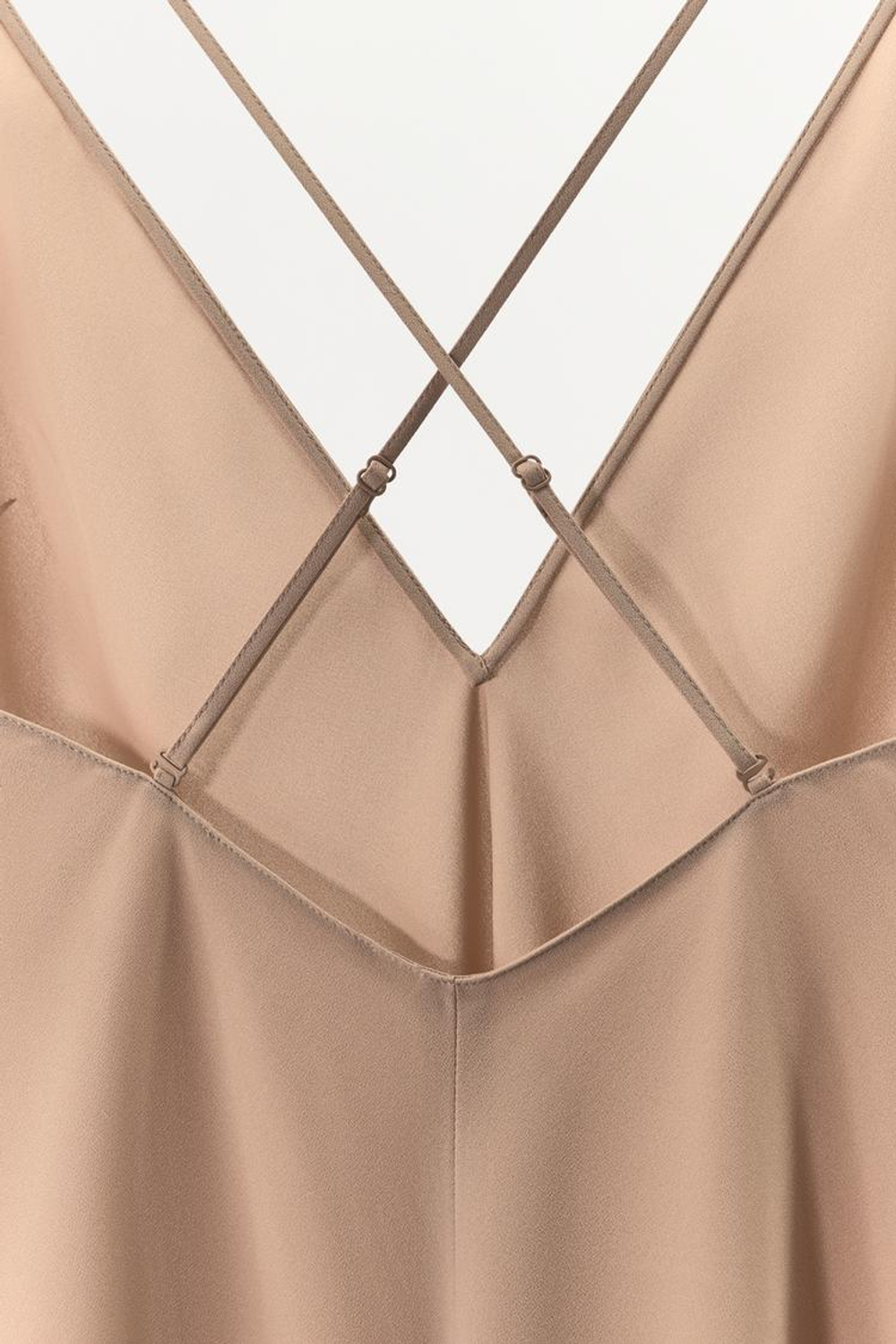 ZARA ПЛАТЬЕ-КОМБИНАЦИЯ С МНОГОФУНКЦИОНАЛЬНЫМИ БРЕТЕЛЯМИ, ТЕЛЕСНО-РОЗОВЫЙ