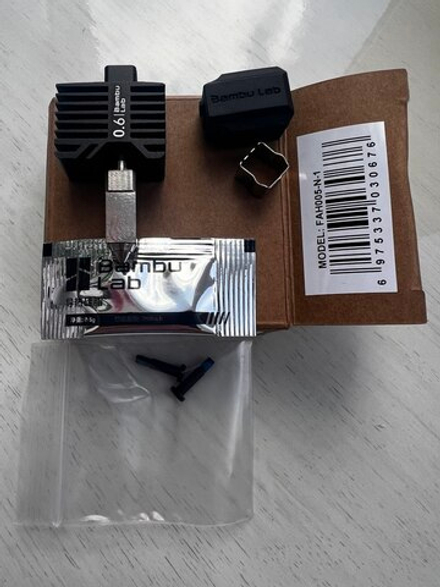 Хотэнд с соплом 0,6 мм из закаленной стали для 3Д принтера Bambu Lab X1 Series & P1 Series (FAH005-N-1)