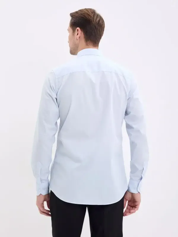 Рубашка на высокий рост LONG SLIM FIT с длинным рукавом, светло-голубая