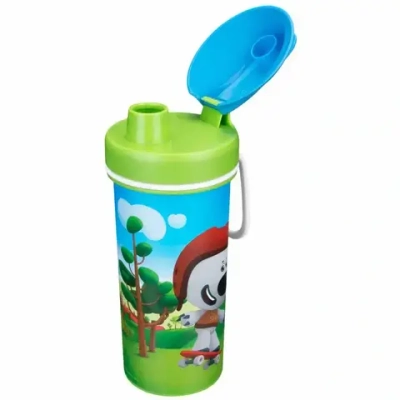 Стакан пластиковый 400мл с крышкой «МИ-МИ-МИШКИ» зеленый