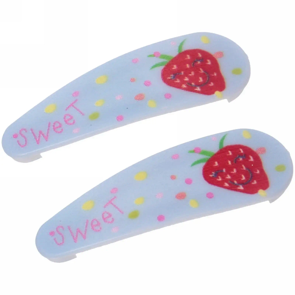 Зажимы для волос детские 2шт «Happy smile», ягодки, микс 6 цветов, 5,5*1,5см