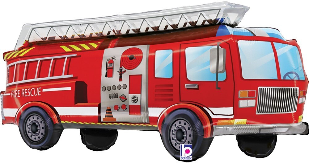 Шар (34''/86 см) Фигура, Пожарная машина, Красный, 1 шт.