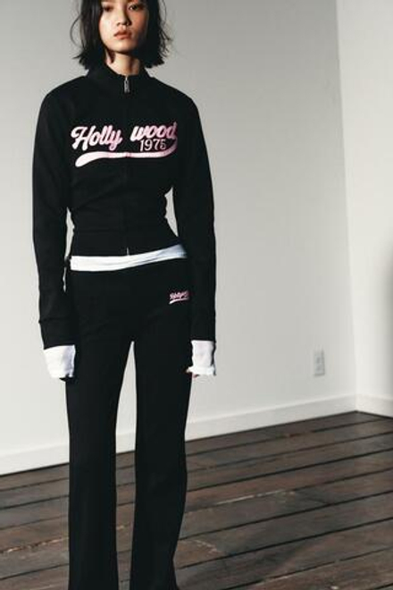 ZARA БРЮКИ FLARE ИЗ ФЛИСА, ЧЕРНЫЙ