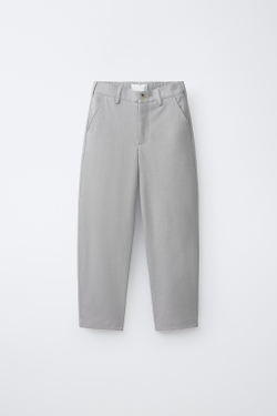 ZARA БРЮКИ RELAXED FIT COMFORT, ЖЕМЧУЖНО-СЕРЫЙ