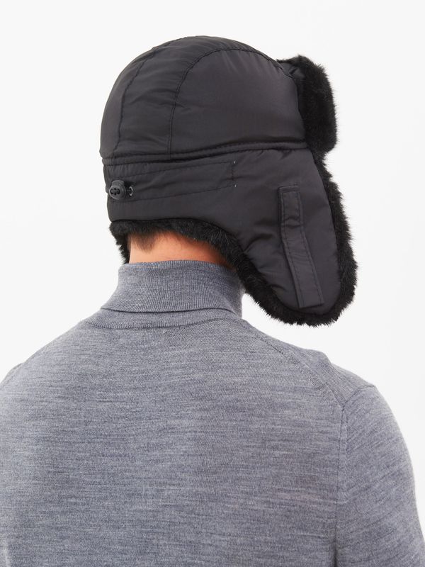 Шапка ушанка с маской Евро Норка ткань Taslan цвет Чёрный