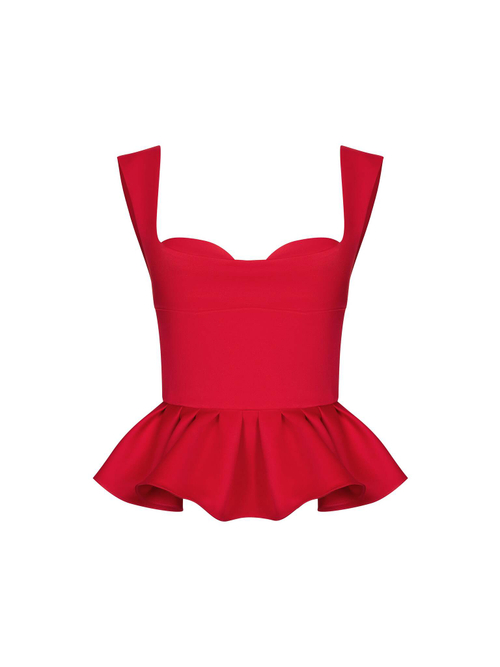 Топ-бюстье из атласа с баской