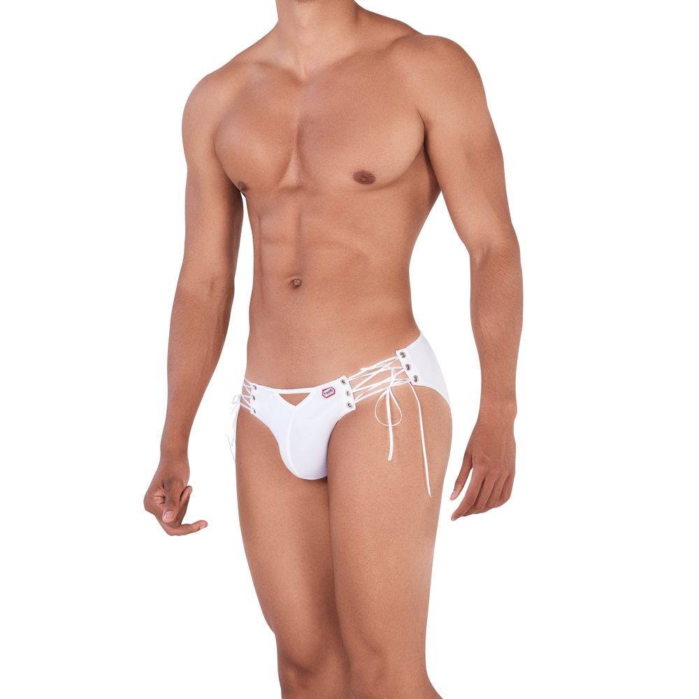 Мужские трусы слипы белые со шнуровкой Pikante CARISMA BRIEF 033401
