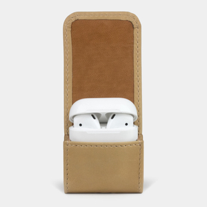 Чехол-держатель кожаный для наушников Petit Easy бежевого цвета